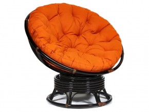 Кресло-качалка Papasan w 23/01 B с подушкой Antique brown, ткань Оранжевый в Соликамске - solikamsk.магазин96.com | фото