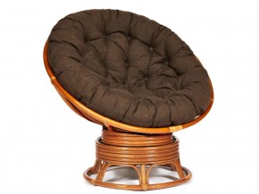 Кресло-качалка Papasan w 23/01 B с подушкой Cognac, ткань Коричневый в Соликамске - solikamsk.магазин96.com | фото