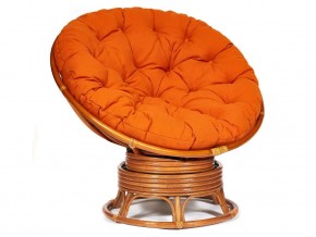 Кресло-качалка Papasan w 23/01 B с подушкой Cognac, ткань Оранжевый в Соликамске - solikamsk.магазин96.com | фото