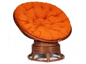 Кресло-качалка Papasan w 23/01 B с подушкой Pecan, ткань Оранжевый в Соликамске - solikamsk.магазин96.com | фото